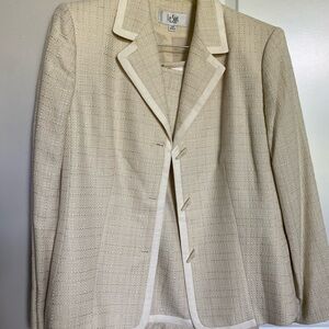 Le Suit Cream Skirt and Blazer Suit